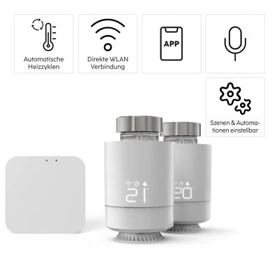 Hama WLAN WiFi Heizungssteuerung Starter Set 2 Thermostate + Zentrale Smart Home - Bild 1 von 4