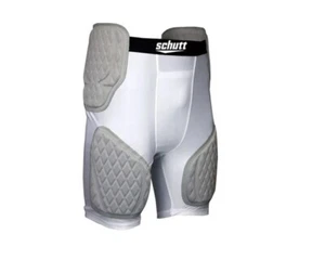 Schutt Football Compression Shorts Mens Large White w/ Gray Pads Girdle NWT - Picture 1 of 6