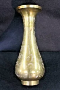 Vintage Sarna Messing Indien 367T 8" Vase mit geätzten Designs - Bild 1 von 4