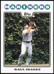 2008 Topps #524 Raul Ibanez Seattle Mariners FACSIMILE AUTO Baseballkarte - Bild 1 von 2
