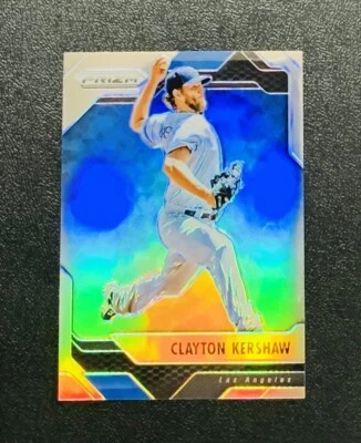 2017 Panini Prizm Baseball CLAYTON KERSHAW Silver Holo Refractor #32 Dodgers - Image 1 of 2