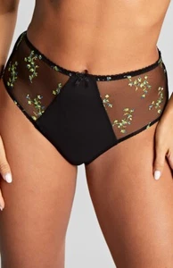 Panache Meadow Deep Brief Comfortable Semi Sheer Knickers Black Size 18 - Picture 1 of 2