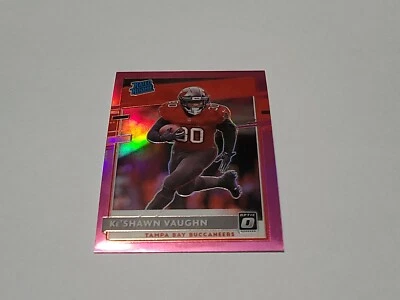 2020 Donruss Football Optic Pink Prizm #186 KeShawn Vaughn Rated Rookie Bucs  - Image 1 of 2