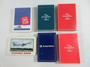 VINTAGE 6 AIRLINES DECK PLAYING CARDS RETRO AVIATION EASTERN UNITED SOUTHWEST - Foto 1 di 5