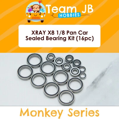 XRAY X8 1/8 Pan Car - 16 Pcs Rubber Sealed Bearings Kit - Image 1 of 2