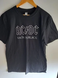 ACDC Back in Black Logo T Shirt Mens Size L - Picture 1 of 3