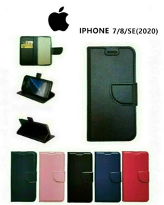 COVER CUSTODIA A LIBRO PER APPLE IPHONE 7/8/SE(2020) + PELLICOLA VETRO - Foto 1 di 9