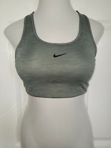 Nike Size L Large Women's Athletic Dri Fit Wireless Sports Bra Gray