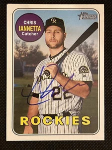 Chris Iannetta Rockies Signed Auto Autographed 2018 Topps Heritage Card #522~COA - Picture 1 of 5