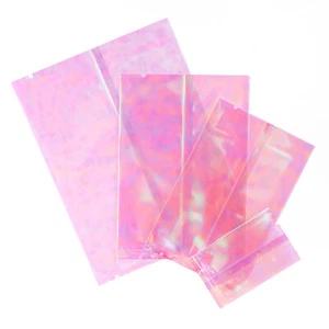 Bolsas de tratamiento de muestra sellables térmicamente de relleno abierto holográficas iridiscentes 100/200 rosa - Imagen 1 de 8