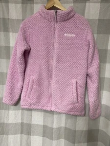 Columbia Jacket Youth XL Light Pink/Rose Sherpa Soft Plush Fleece Full Zip - Picture 1 of 4