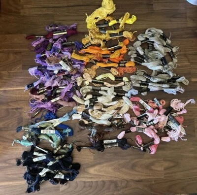 Lot Of 90+ Vintage & New Embroidery Skeins DMC Coats Clark READ Thread Cotton - Image 1 of 4