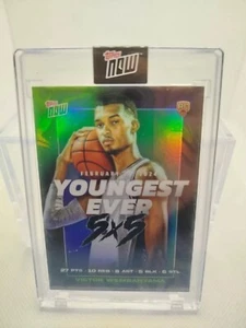 #VW-2 WEMBANYAMA RC 2024 TOPPS NOW NBA 23/02/24 "YOUNGEST EVER 5x5" 1/29675 - Imagen 1 de 2