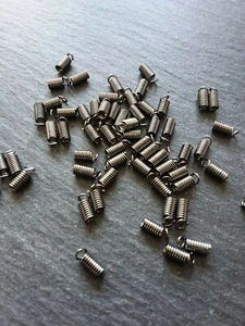 50 Gunmetal Tone Coil Crimp End Fasteners Spring Crimps 7x3mm for 1.5mm Cord UK - Imagen 1 de 5