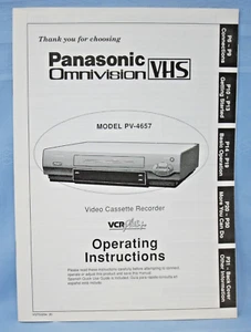 Panasonic Omnivision Operating Instruction Manual PV-4657  VHS VCRPlus+ VCR - Picture 1 of 4