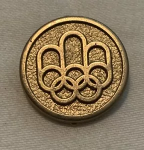Vintage 1972 COJO 1976 Montreal Olympic Brass Bronze Colour Shirt Jacket Button - Foto 1 di 2
