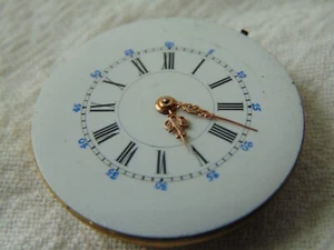 antico movimento orologio da tasca con quadrante smaltato molto vecchio - Foto 1 di 4