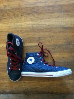 Vintage Converse Chuck Taylor All Star Leather, Blue/Red/White Size 4-NEW NO BOX - Image 1 of 3