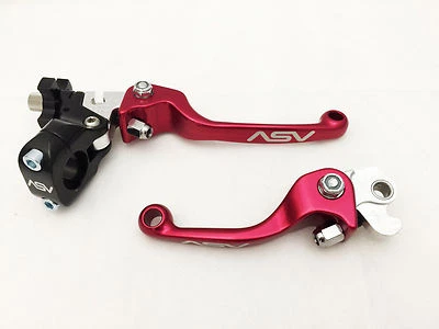 Palancas de percha de embrague de freno delantero ASV F3 estándar rojo Suzuki RM 65 85 100 125 250 Foto 1 de 4