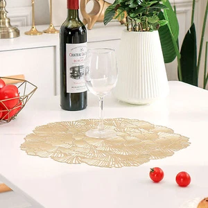 Table Mat Flower Shape Hollow Skid Resistance Table Placemat Pvc - Picture 1 of 11