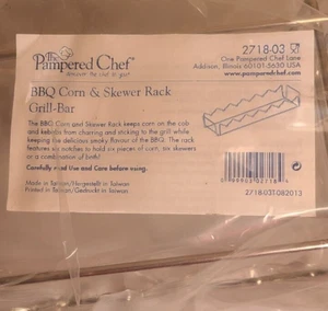 Pampered Chef BBQ Corn & Skewer Rack #2718 Sealed Grill Barbecue Retired New - Picture 1 of 5