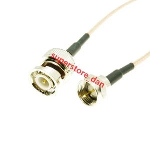 F Stecker auf BNC Stecker 50-Ohm Stecker RG316 Koaxial Jumper Zopf RF Kabel - Bild 1 von 1