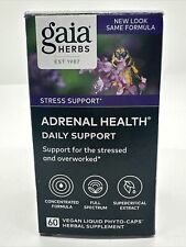 Gaia Herbs Adrenal Health DAILY SUPPORT STRESS SUPPORT 60 VEGAN LIQUID PHYTO-CAP