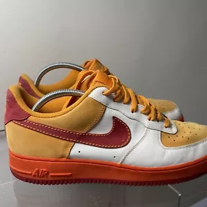 Used NIKE Air Force 1 2007 315122-161 White Varsity Red Orange Size Men's 11.5 - Picture 1 of 12