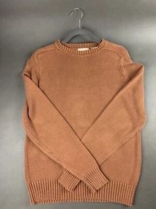 Men’s Store Chocolate Knit 100% Cotton Sweater, Men's Medium - Picture 1 of 6