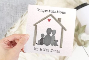 Personalised New Home Card – Pebble Family Design – Custom Congratulations Gift - Picture 1 of 3