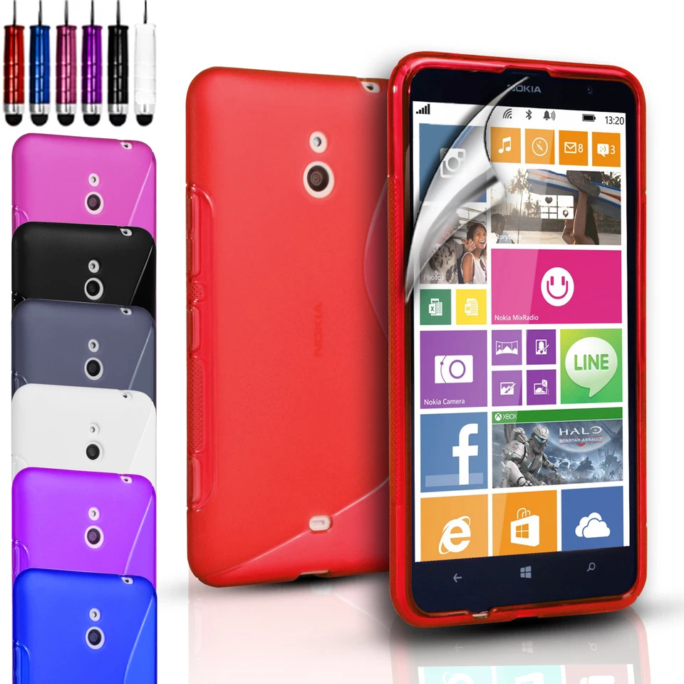 GRIP S-LINE SILICONE GEL CASE COVER FOR NOKIA LUMIA 1320 & FREE SCREEN PROTECTOR - Image 1 of 1