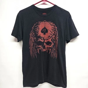 Black Graphic T Shirt Skull Predator Design Mens Size M - Picture 1 of 4