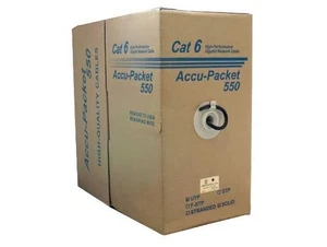 1000ft Cat6 UTP Solid Bulk Cable, Riser Rated (CMR) - GR/BK/GN/BU/RD/YE/OR/WH/PP - Picture 1 of 10