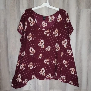 Torrid Damen 4 (4X) Georgette Bluse Blumenmuster Haifischbiss transparent leicht - Bild 1 von 7