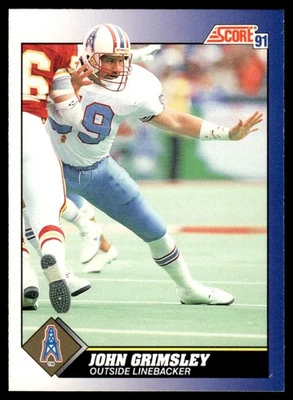 1991 SCORE FOOTBALL CARD JOHN GRIMSLEY #54 HOUSTON OILERS 4545 - Image 1 of 2