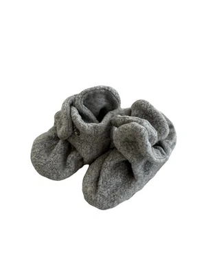 Zutano 抓绒婴儿短靴尺寸 3 个月灰色加可爱蝴蝶结短靴 — 第 1/4 张图片