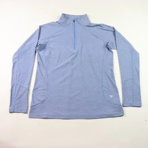 Pullover recto para mujer grande 1/4 cremallera azul jaspeado rendimiento top de golf - Imagen 1 de 11