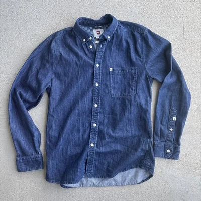 Camisa Denim Quiksilver Para Hombres Talla Pequeña Azul Denim Abotonada Surf Patín Informal Foto 1 de 4