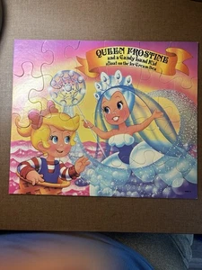 Vtg 1984 MB Puzzle Candy Land Queen Frostine 24 Pc Ice Cream Sea Kid Complete - Picture 1 of 3