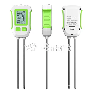 5-in-1 LCD Soil Tester Dual-Probe Moisture Meter PH Fertility Temp Light Meter - Image 1 of 4