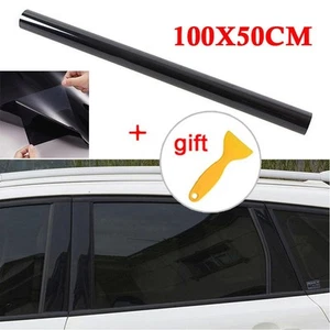 100x50cm Cars Windows Black Tinted Tint Decal Sticker Decors Film+Scraper Parts - Picture 1 of 19
