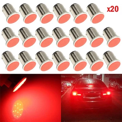 20pcs 1157 Red LED BAY15D 12 SMD DC 12V COB Car Brake Parking Turn Light Bulbs - Image 1 of 4