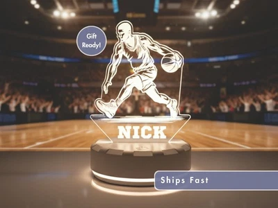 个性化篮球运动员夜灯-定制 LED 灯运动员礼物 — 第 1/4 张图片