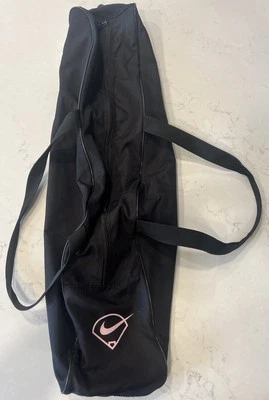 Nike Equipo de Bate de Béisbol Bolso de Lona Negro Correas para Mano y Hombro Clips Rosa Foto 1 de 4