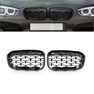 Schwarz Front Stoßstange Niere Grill Diamant Grille Für BMW 1 Serie F20 - Bild 1 von 8