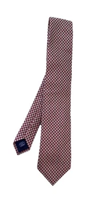 Corbata de seda para hombre Charles Tyrwhitt hecha en China roja/blanca con patrón geométrico”. PEC Foto 1 de 4