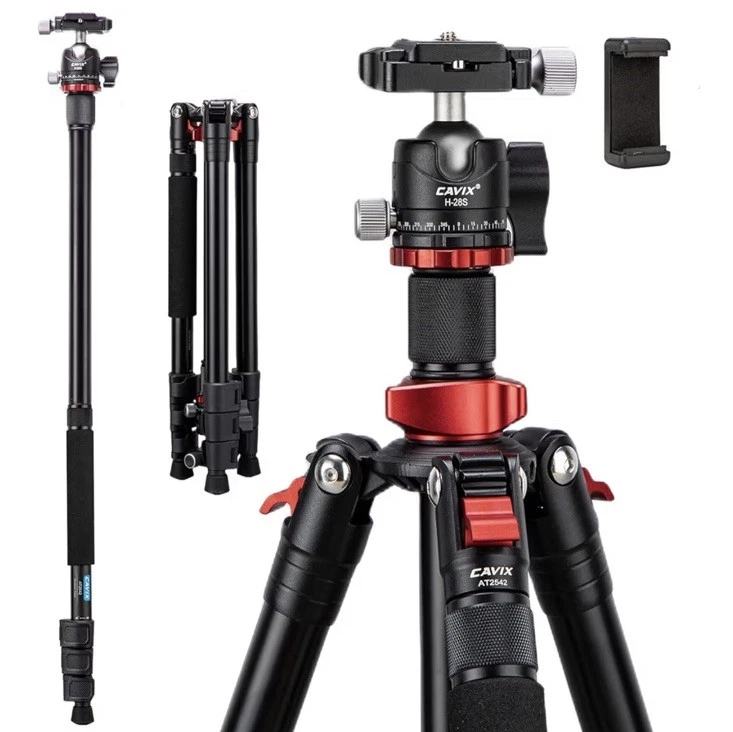 Camera Tripod, 62“ Travel Tripod Lightweight Compact Tripod & Detachable  - Image 1 of 1