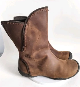 Bottes Keen Chamonix taille 9 cuir marron mi-mollet extérieur robuste cabine - Photo 1/9
