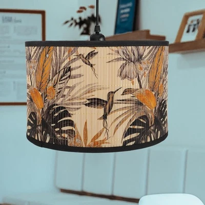 New in the Box Maximilst Tropical Bamboo Woven Drum Shade - Image 1 of 4