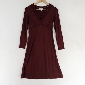 Vestido LOFT 0P Babydoll Rojo Borgoña Borde Crochet Y2K Caprimigoth Hada Grunge - Imagen 1 de 8